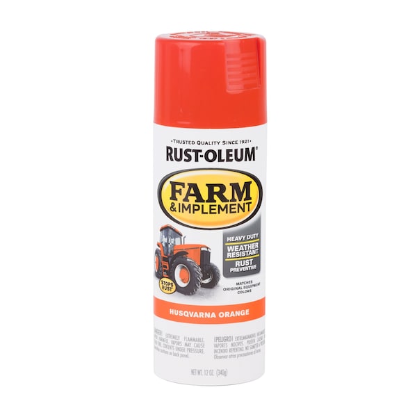 Rust-Oleum Spray Paint, Husqvarna Orange, Oil, 12 oz 303472 - main