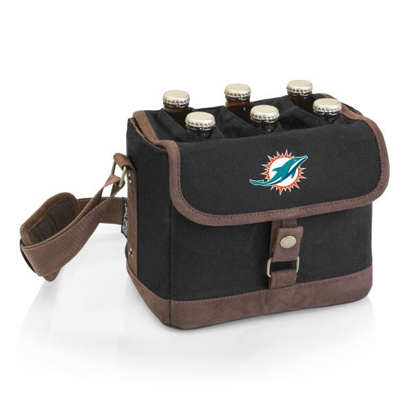 Picnic Time Family Of Brands NFL Miami Dolphins - Beer Caddy Cooler Tote with Opener 762-00-311-174-2 - main