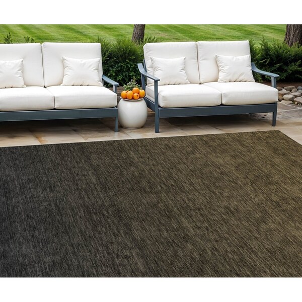 Homeroots 8' X 10' Gray And Brown Abstract Washable Indoor Outdoor Area Rug 588933 - main