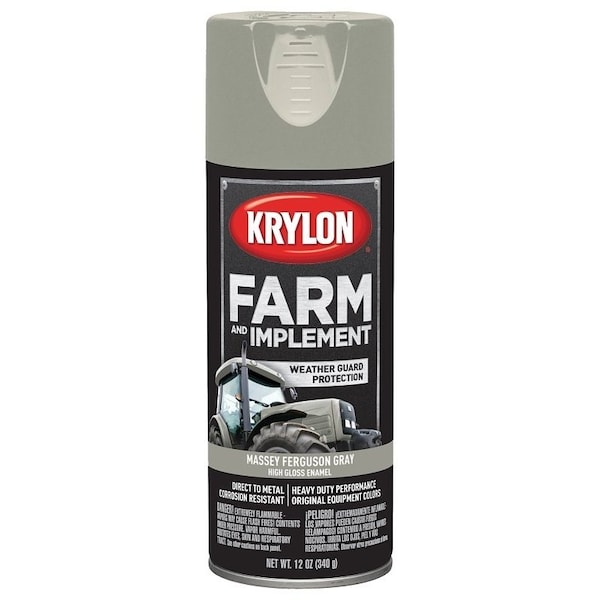 Krylon K01938000 Farm Equipment Spray, High-Gloss, Massey Ferguson Gray, 12 oz K01938008 - main