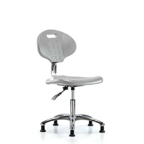 Blue Ridge Ergonomics Class 10 Polyurethane Clean Room Chair-Desk Height with Stationary Glides in Gray Polyurethane CLR-TPDHCH-CR-A0-RG-GRY - main