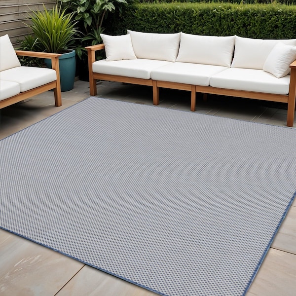 Homeroots 8' Blue and Ivory Indoor Outdoor Area Rug 522020 - main