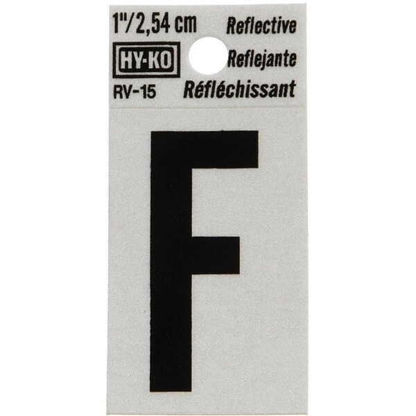 Hy-Ko Letter House F 1In Refl Blk RV-15/F - main