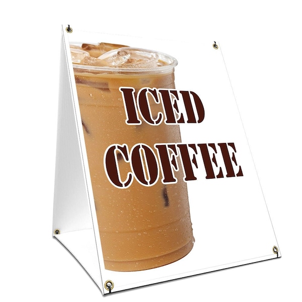 Signmission Iced Coffee, 24 Inch x 18 Inch A-frame Yard Sign, Plastic Sign SBC-1824-Iced Coffee - main