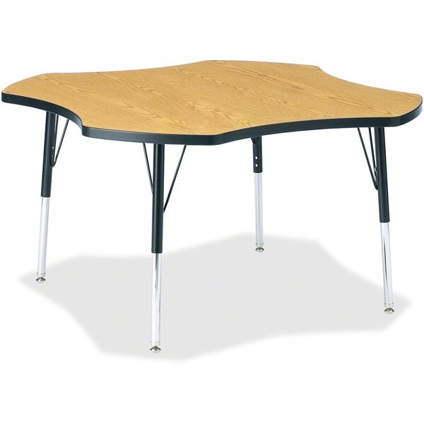 Jonti-Craft Berries Four Leaf Activity Table, E-height, Oak/Black/Black 6453JCE210 - main
