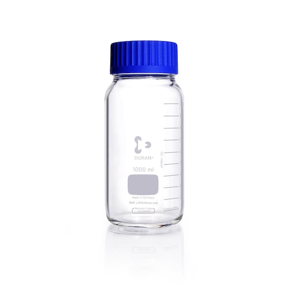 Duran GLS 80 Lab Bottle, PP, blue, 1000mL, PK 10 1112713 - main