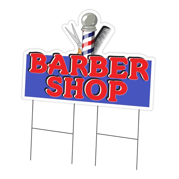 Signmission Barber Shop Yard Sign & Stake outdoor plastic coroplast window, C-DC-2436-Barber Shop C-DC-2436-Barber Shop - main