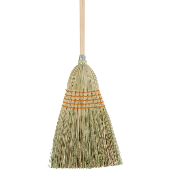Acs 11.5'' W. x 54.5'' L. Natural Wood Handle Lightweight House Corn Broom 1019DIB - main