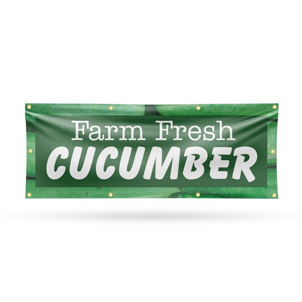 Signmission Farm Fresh Cucumber, 36 Inch x 96 Inch, Vinyl Banner B-96-30590 - main