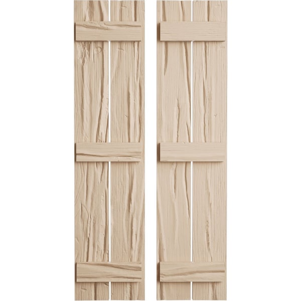 Ekena Millwork Rustic Two Board Spaced Board-n-Batten Riverwood Faux Wood Shutters, 11 1/2W x 76H, PR SHUBSS11X76RWPR - main
