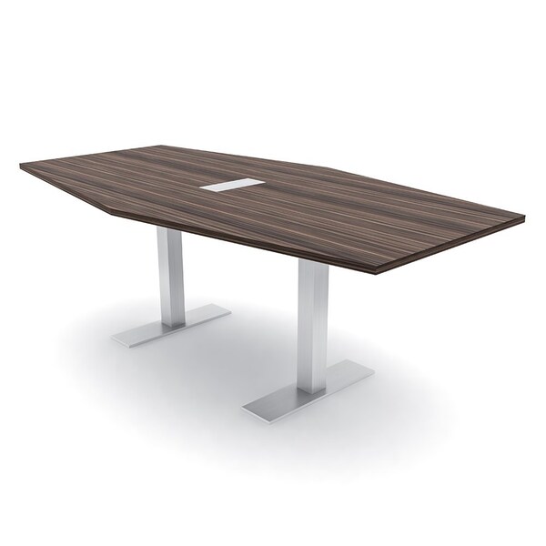 Skutchi Designs 6ft Hexagon Conference Table With Power | Harmony Series | 6 Person Meeting Room Table HAR-HEX.IR-48X72-T-H3041-ESIL - main