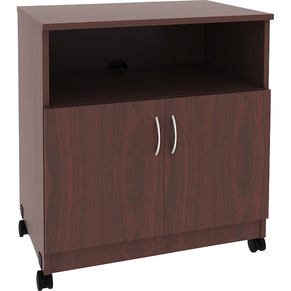Lorell Mobile Machine Stand W/Shelf, Mahogany LLR60268 - main