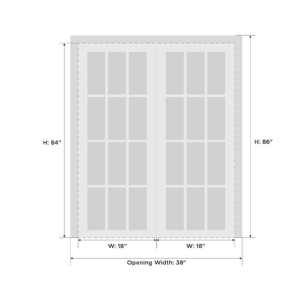Sartodoors Double French Interior Door, 36" x 84", White QUADRO4115DD-WS-3684 - main
