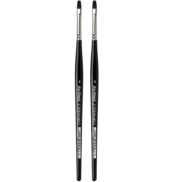 Da Vinci CASANEO Brush, Extra Soft Synthetic, Watercolor & Acrylic, Flat, Series 5898, Size 4, 2PK VA-5898_4 - main