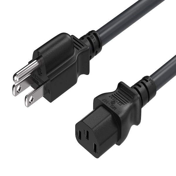 Sanoxy 2-PACK 1ft 14 AWG Universal Power Cord IEC320 C13 to NEMA 5-15P SNX-CBL-LDR-PW116-1201 - main