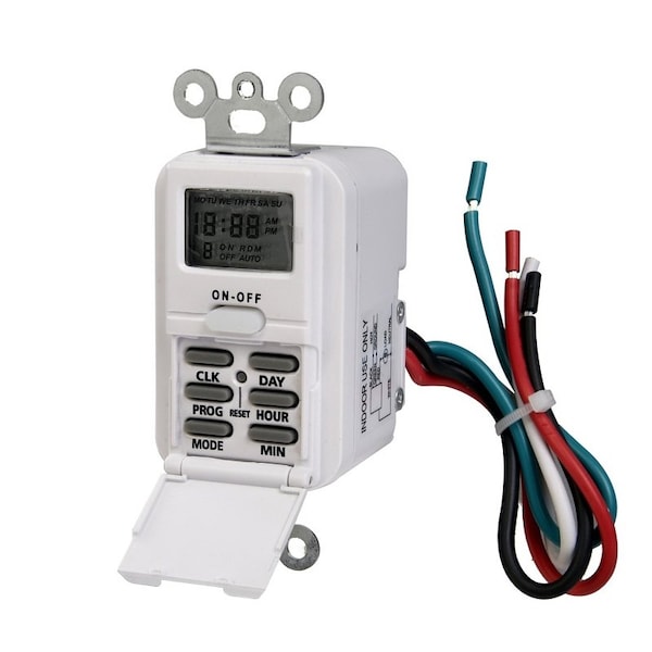 American Tack & Hardware Westek Digital Timer, 15 A, 125 V, 1875 W, 14 On/Off Cycles Per Day Cycle, White TMDW10 - main