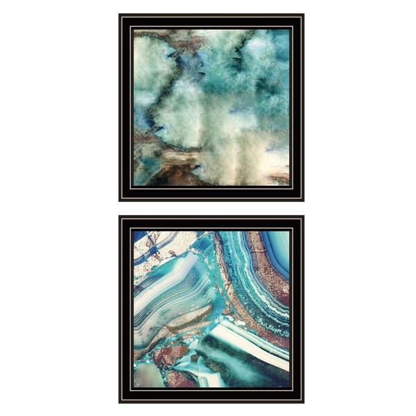 Homeroots Set Of Two Earth tones I and Sea II 1 Black Framed Print Wall Art, 2PK 408069 - main