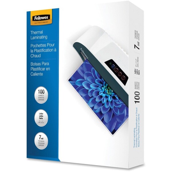Fellowes LAMINATING POUCHES, 7 MIL, 9in X 11.5in, GLOSS CLEAR, 100PK 52041 - main