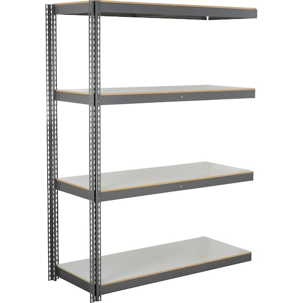 Global Industrial 4 Shelf, Heavy Duty Boltless Shelving Add On, 72"Wx24"Dx96"H, Laminate Deck B3164938 - main