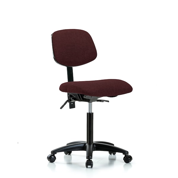 Blue Ridge Ergonomics Chair, Fabric, Med Bench, Casters, Bur, No Arms, 22" to 29" Height, Burgundy BR-FMBCH-RG-T0-A0-NF-RC-F41 - main