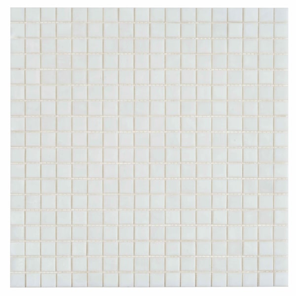 Apollo Tile Skosh 11.6 in. x 11.6 in. Glossy Pearl White Glass Mosaic Wall and Floor Tile 18.69 sqft/case, 20PK APLNB88WH112A - main