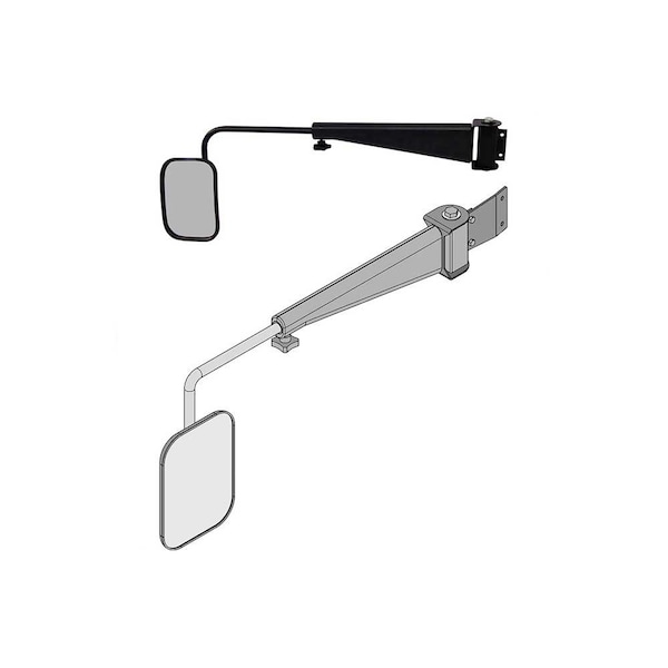 K&M Mfg Mirror Kit for John Deere 8000-8010 Series Tractors LH or RH Black Powder Coat 3139 - main