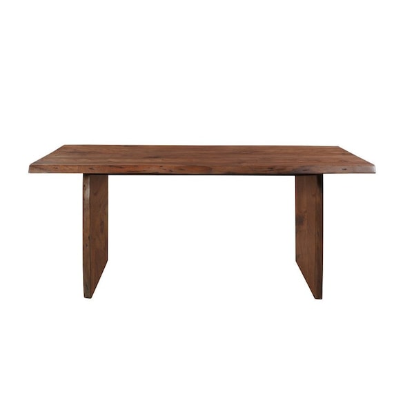 Homeroots 72" Brown Solid Wood Double Pedestal Base Dining Table 635857 - main