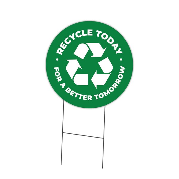 Signmission 16 in Height, 0.04 in Width, Corrugated Plastic, 16" x 16", C-16-CIR-DS-WS-Recycle C-16-CIR-DS-WS-Recycle - main