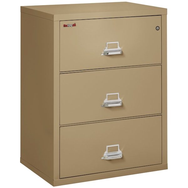 Fireking 3 Drawer, 1 Hr Fire & Impact Rated, 31" Wide Lateral Sand 3-3122-CSA - main