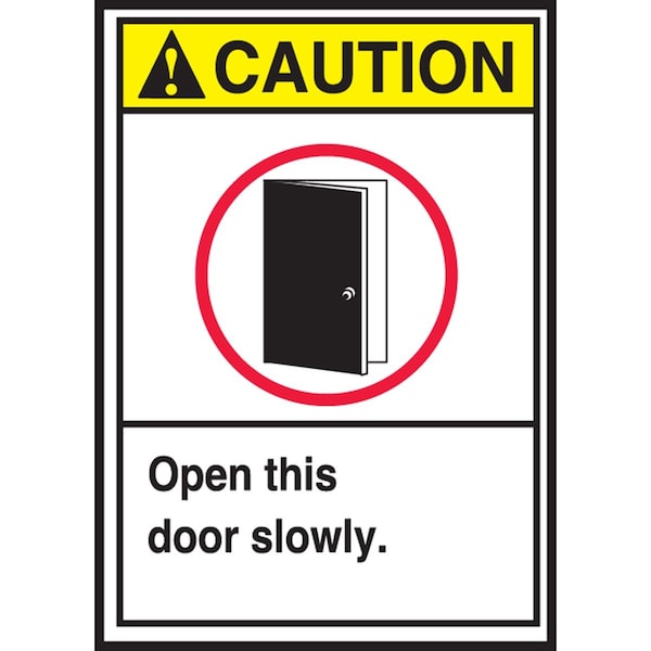 Accuform ANSI CAUTION SAFETY LABEL OPEN THIS LABR601XVE - main
