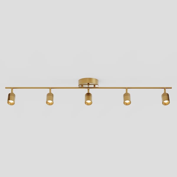 Vidalite Shura Antique Brass 5-Light Track Light with Rotatable Heads, Integrated LED, 3000k, 2450 Lmn CE1059884 - main