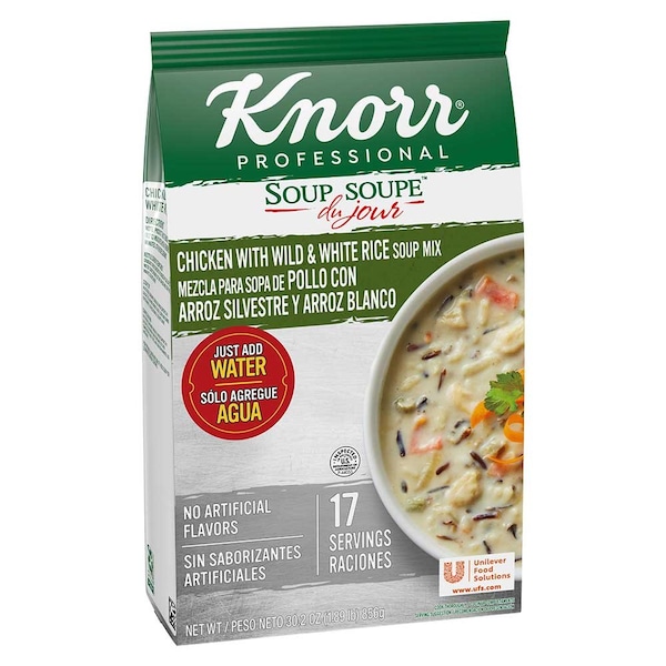 Knorr Professional Soup du Jour Chicken with Wild and White Rice Soup Mix, 30.2 Ounce 84125321 - main