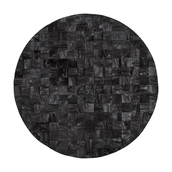 Homeroots Into the Abyss II 32" X 32" Black Geometric Wood Circle Hanging Dimensional Sculpture 608658 - main