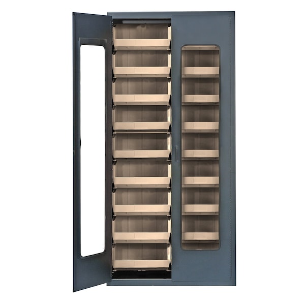 Quantum Storage Systems GRAY SPECIALTY CABINET W/ 28 CLEAR BINS QSC-C250CL - main
