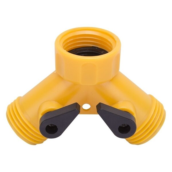 Landscapers Select Y-Connector, Female and Male, Plastic, Yellow, For: Garden Hose and Faucet GC5113L - main