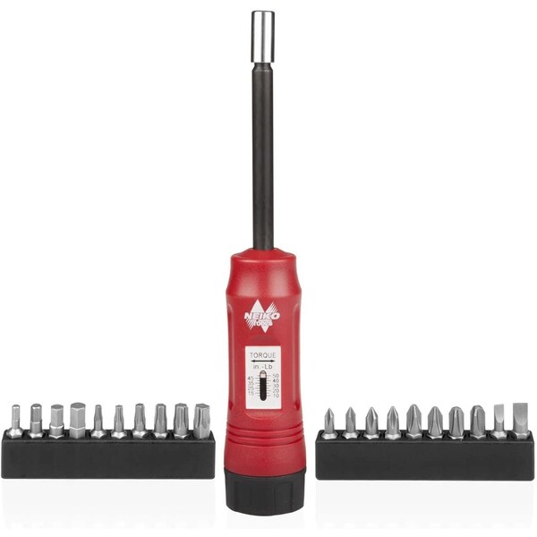 Neiko 0.25 in Drive Torque Screwdriver Set for HVAC and Gunsmiths, 20 Bits, 10-50 In-Lbs Range 10573B - main