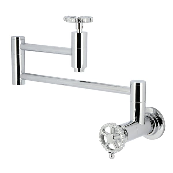 Kingston Brass Wall Mount Pot Filler Faucet, Polished Chrome KS8101CG - main