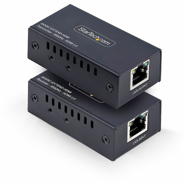 Startech.Com HDMI Extender Over CAT5e/CAT6, 4K 60Hz, Up to 200ft (60m), Transmitter and Receiver Kit, Power Over 4K50IC-EXTEND-HDMI - main