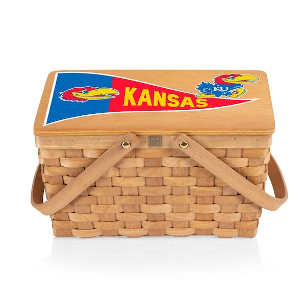 Picnic Time Family Of Brands NCAA Kansas Jayhawks Poppy Personal Picnic Basket 124-00-299-244-0 - main