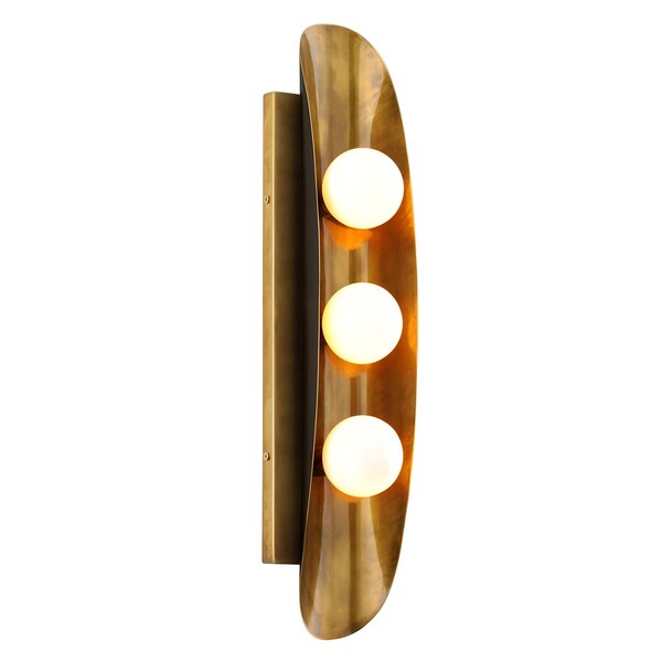 Corbett Lighting Hopper 3 Light Wall Sconce 4.75 In. Vintage Brass Bronze Accents 271-13-VB/BBR - main