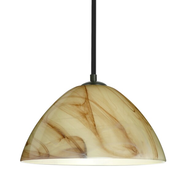 Besa Lighting Besa Tessa Stem Pendant, Mocha, Black Finish, 1x 9W LED 1TT-420183-LED-BK - main