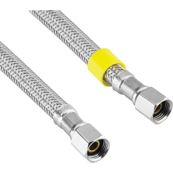 Westlake Pipe & Fittings 1/4''x1/4''x5 ' Length Braided Supply Ice Maker Connector Hose 10-0950 - main