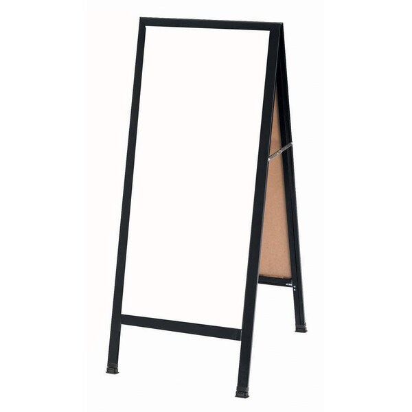 Aarco A-Frame Sidewalk Board, White Melamine Markerboard and a Black Aluminum Frame, 42''Hx18''W BA-35 - main