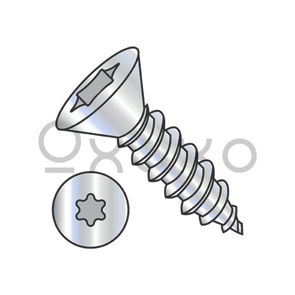 Oxoxo 10-12X1 6 Lobe Flat Self Tapping Screw Type A Full Thread Zinc And Bake, 6000PK 333513 - main