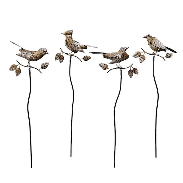 Alpine Bronze Metal 32 in. H X 9 in. L X 2 in. W Bird Outdoor Garden Stake QEL924A - main
