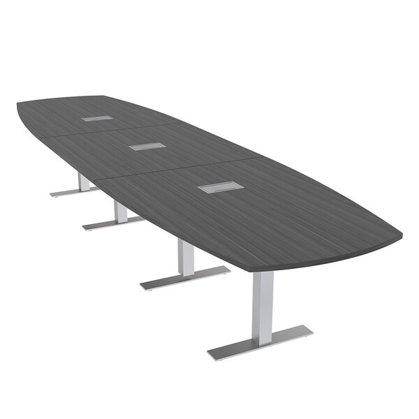 Skutchi Designs Arc Boat Conference Table With Power, 48 in W, 192 in L HAR-ABOT-48X192-T-WA7949-ESIL - main