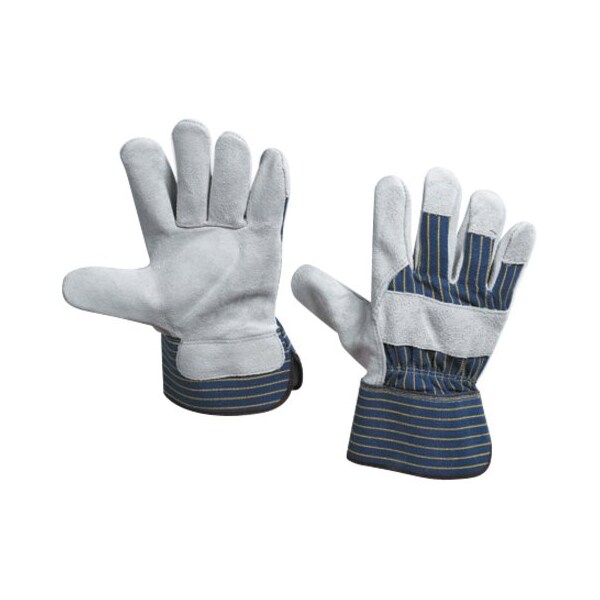 Partners Brand Leather Palm w/ Safety Cuff Gloves, Large, Gray, 12 Pairs/Case GLV1021L - main