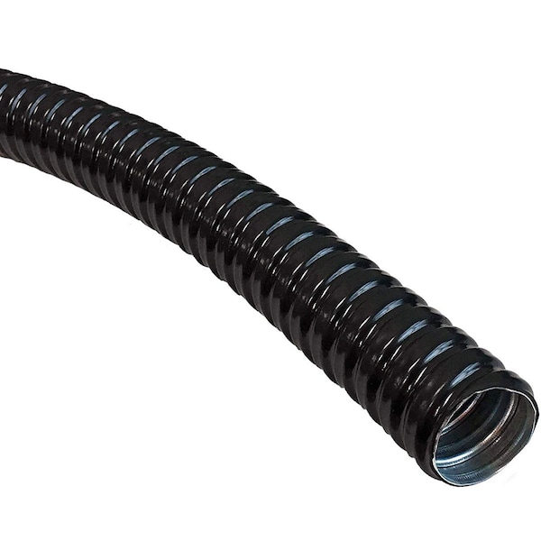Electriduct Liquid-Tight Flex Metal Conduit, 1/2 in Trade Size, 25 ft, 2-3/8 in Bend, Steel, Black WL-ED-PSC-050-25 - main