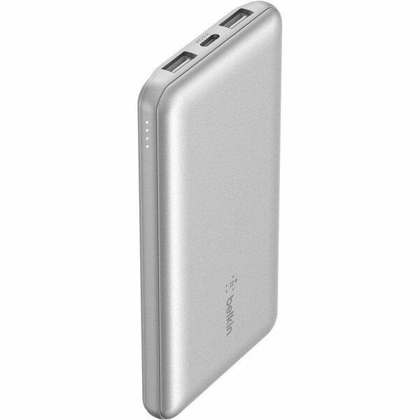 Belkin 10K POWER BANK, USB-A & C 15W, SILVER BPB011BTSL - main