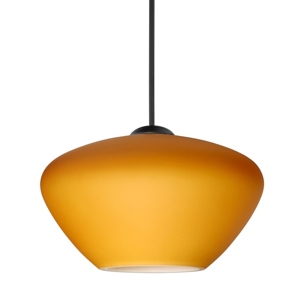 Besa Lighting Besa Peri Pendant, Amber Matte, Black Finish, 1x 50W MAX GY6.35 Base 1XT-541080-BK - main